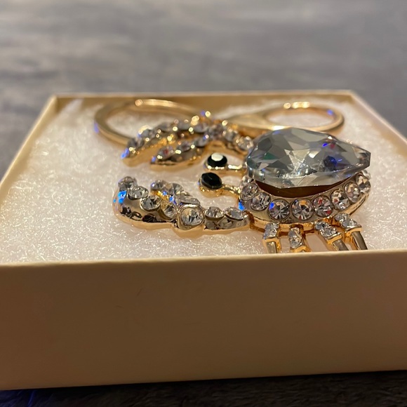 Heart Rhinestone Crab Beautiful Keychain Bag Charm!!! - Picture 4 of 7